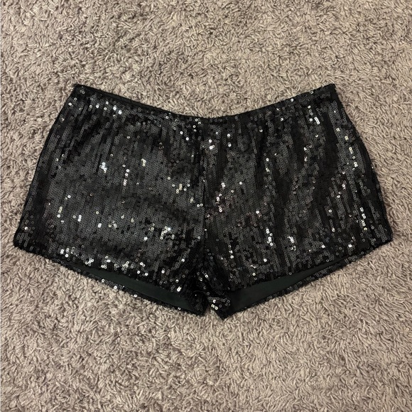 Pants - SOLD. Black Sequin Micro Shorts
